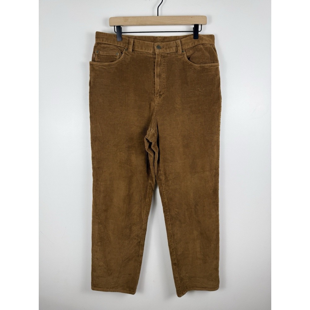 Lauren Ralph Lauren Womens Sz 14 Brown Corduroy Straight Leg Pants